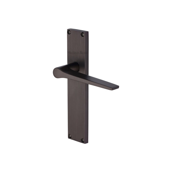 Gio Reeded Door Handle on Plate by M Marcus - Heritage Brass