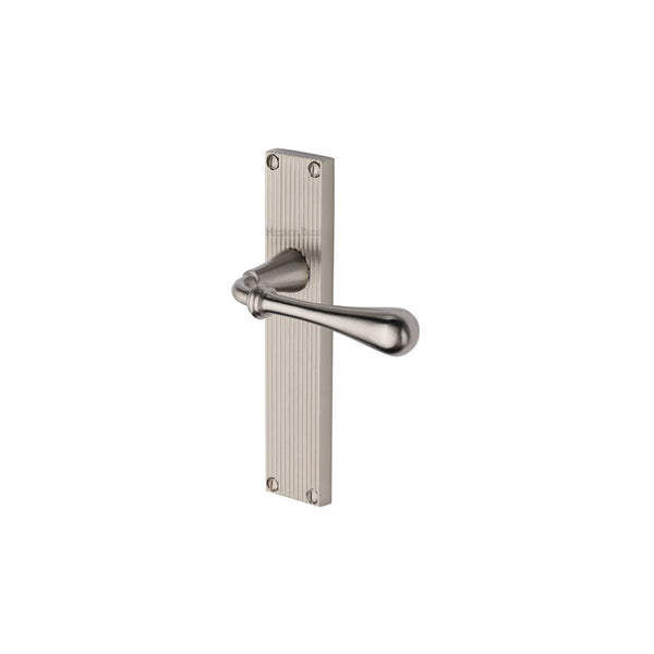 Roma Reeded Door Handle on Plate by M Marcus - Heritage Brass