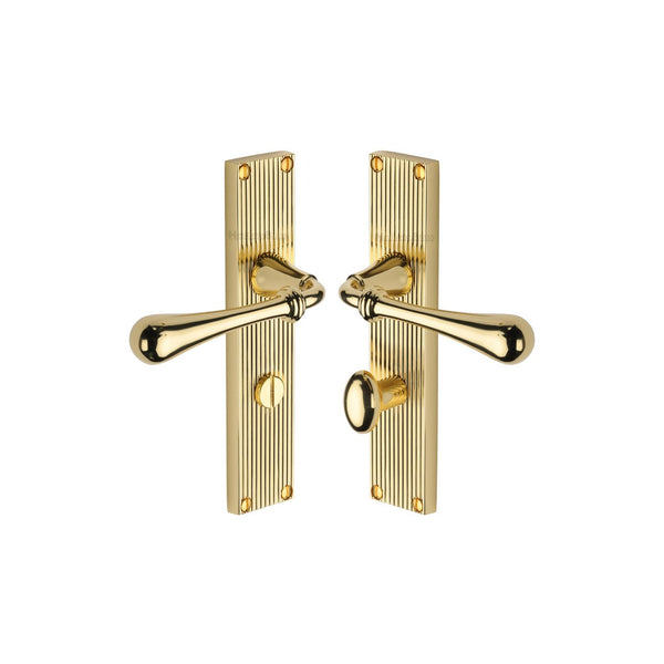 Roma Reeded Door Handle on Plate by M Marcus - Heritage Brass