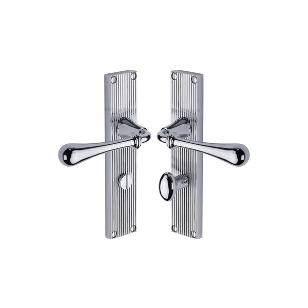 Roma Reeded Door Handle on Plate by M Marcus - Heritage Brass