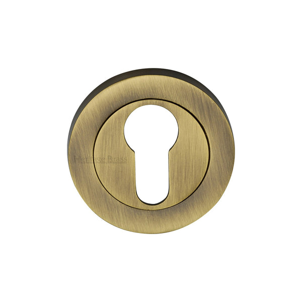 M Marcus - Heritage Brass, Euro Profile Cylinder Escutcheon Round - RS2004, Escutcheons & Privacy Thumbturns, Escutcheons