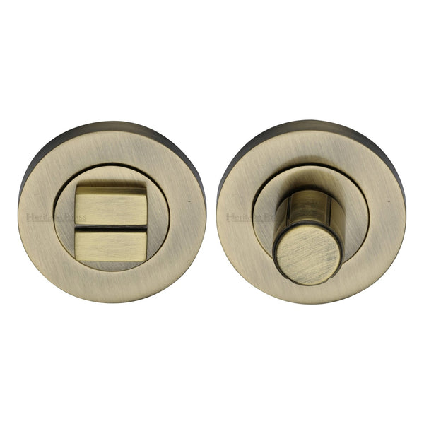 M Marcus - Heritage Brass, Round Bathroom Turn & Release - RS2030, Escutcheons & Privacy Thumbturns, Turn & Release