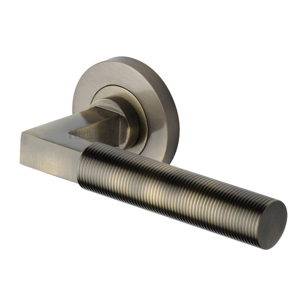 M Marcus - Heritage Brass, Spectral Door Handle on Round Rose, Door Handles, Door Handles on Round Rose