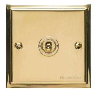 Elite Stepped Plate Range - Polished Brass - 1 Gang Intermediate Dolly Switch