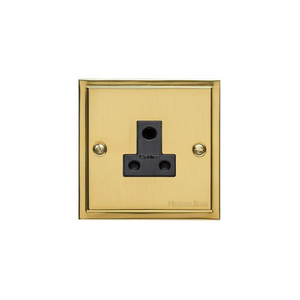 Elite Stepped Plate Range Polished Brass Switches & Sockets, S01 - 5 Amp 3 Round Pin Socket by Heritage Brass By M-Marcus