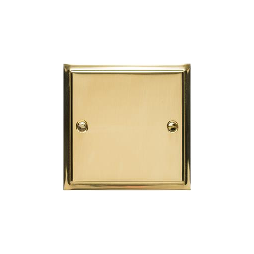 Elite Stepped Plate Range Polished Brass Switches & Sockets, S01 - Single Blank Plate by Heritage Brass By M-Marcus