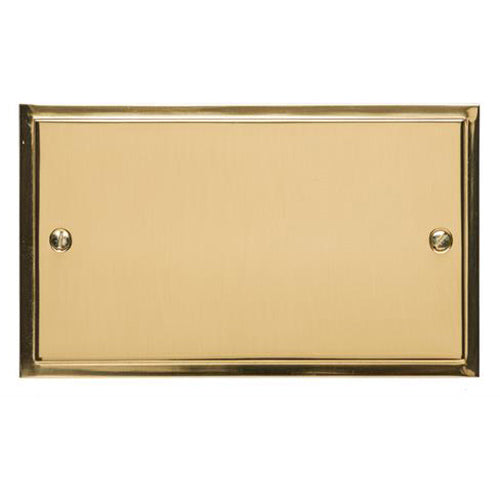 Elite Stepped Plate Range Polished Brass Switches & Sockets, S01 - Double Blank Plate by Heritage Brass By M-Marcus