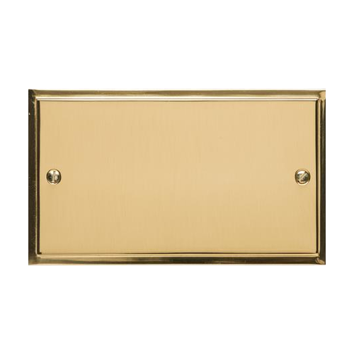 Elite Stepped Plate Range Polished Brass Switches & Sockets, S01 - Double Blank Plate by Heritage Brass By M-Marcus