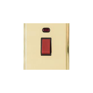 Elite Stepped Plate Range Polished Brass Switches & Sockets, S01 - 45A DP Cooker Switch with Neon (tall plate) by Heritage Brass By M-Marcus