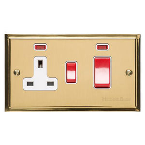 Elite Stepped Plate Range Polished Brass Switches & Sockets, S01 - 45A Cooker Unit + 13A Socket by Heritage Brass By M-Marcus