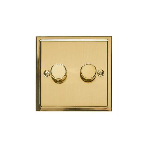 Elite Stepped Plate Range Polished Brass Switches & Sockets, S01 - 2G Multi Location Primary Dimmer by Heritage Brass By M-Marcus