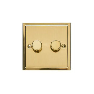 Elite Stepped Plate Range Polished Brass Switches & Sockets, S01 - 2G Multi Location Secondary Dimmer by Heritage Brass By M-Marcus