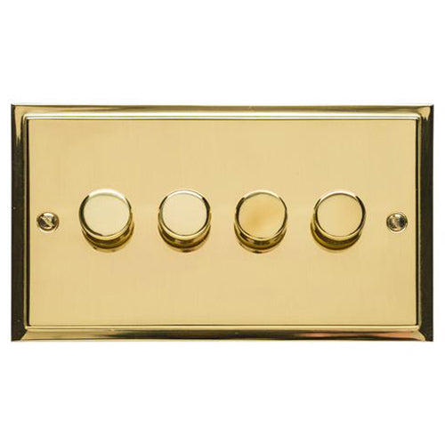 Elite Stepped Plate Range Polished Brass Switches & Sockets, S01 - 4G Multi Location Primary Dimmer by Heritage Brass By M-Marcus