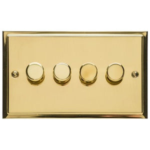 Elite Stepped Plate Range Polished Brass Switches & Sockets, S01 - 4G Multi Location Secondary Dimmer by Heritage Brass By M-Marcus