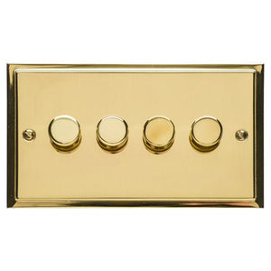 Elite Stepped Plate Range Polished Brass Switches & Sockets, S01 - 4G Multi Location Secondary Dimmer by Heritage Brass By M-Marcus