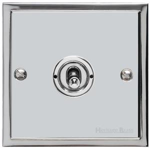 Elite Stepped Plate Range - Polished Chrome - 1 Gang Dolly Switch