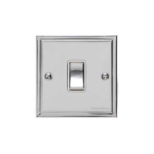 Elite Stepped Plate Range Polished Chrome Switches & Sockets, S02 - 20A Double Pole Switch by Heritage Brass By M-Marcus