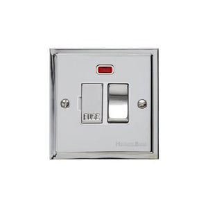 Elite Stepped Plate Range Polished Chrome Switches & Sockets, S02 - Switched Spur with Neon (13 Amp) by Heritage Brass By M-Marcus