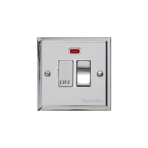 Elite Stepped Plate Range Polished Chrome Switches & Sockets, S02 - Switched Spur with Neon (13 Amp) by Heritage Brass By M-Marcus