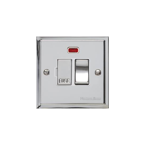 Elite Stepped Plate Range Polished Chrome Switches & Sockets, S02 - Switched Spur with Neon (13 Amp) by Heritage Brass By M-Marcus
