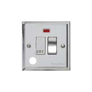 Elite Stepped Plate Range Polished Chrome Switches & Sockets, S02 - Switched Spur with Neon + Cord (13 Amp) by Heritage Brass By M-Marcus