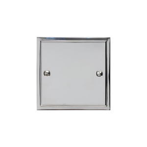 Elite Stepped Plate Range Polished Chrome Switches & Sockets, S02 - Single Blank Plate by Heritage Brass By M-Marcus