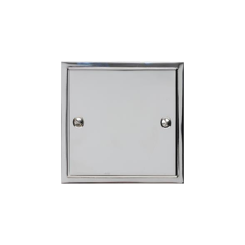 Elite Stepped Plate Range Polished Chrome Switches & Sockets, S02 - Single Blank Plate by Heritage Brass By M-Marcus