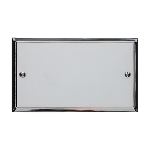 Elite Stepped Plate Range Polished Chrome Switches & Sockets, S02 - Double Blank Plate by Heritage Brass By M-Marcus