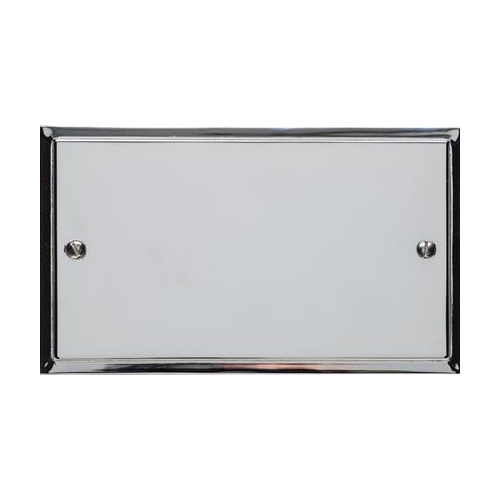 Elite Stepped Plate Range Polished Chrome Switches & Sockets, S02 - Double Blank Plate by Heritage Brass By M-Marcus