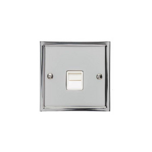 Elite Stepped Plate Range Polished Chrome Switches & Sockets, S02 - 1 Gang Secondary Line Socket by Heritage Brass By M-Marcus