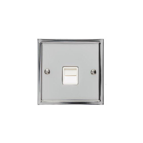 Elite Stepped Plate Range Polished Chrome Switches & Sockets, S02 - 1 Gang Secondary Line Socket by Heritage Brass By M-Marcus