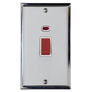 Elite Stepped Plate Range - Polished Chrome - 45A Switch with Neon (tall plate)