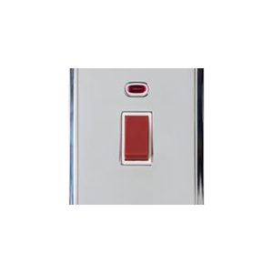 Elite Stepped Plate Range Polished Chrome Switches & Sockets, S02 - 45A DP Cooker Switch with Neon (tall plate) by Heritage Brass By M-Marcus
