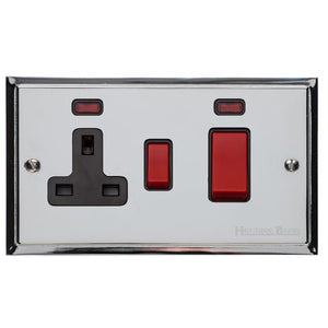 Elite Stepped Plate Range Polished Chrome Switches & Sockets, S02 - 45A Cooker Unit + 13A Socket by Heritage Brass By M-Marcus