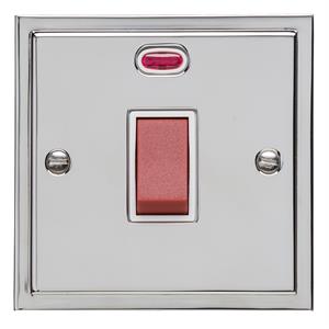 Elite Stepped Plate Range - Polished Chrome - 45A Switch with Neon (single plate)