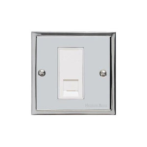 Elite Stepped Plate Range Polished Chrome Switches & Sockets, S02 - 1 Gang RJ45 by Heritage Brass By M-Marcus