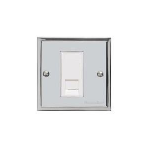 Elite Stepped Plate Range Polished Chrome Switches & Sockets, S02 - 1 Gang RJ45 by Heritage Brass By M-Marcus