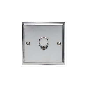 Elite Stepped Plate Range Polished Chrome Switches & Sockets, S02 - 1 Gang Dimmer 400 watts (Compatible with halogen/ incandescent bulbs) by Heritage Brass By M-Marcus