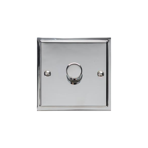 Elite Stepped Plate Range Polished Chrome Switches & Sockets, S02 - 1 Gang Dimmer 400 watts (Compatible with halogen/ incandescent bulbs) by Heritage Brass By M-Marcus