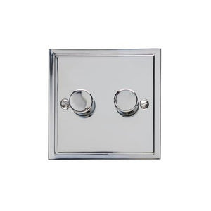 Elite Stepped Plate Range Polished Chrome Switches & Sockets, S02 - 2G Multi Location Primary Dimmer by Heritage Brass By M-Marcus