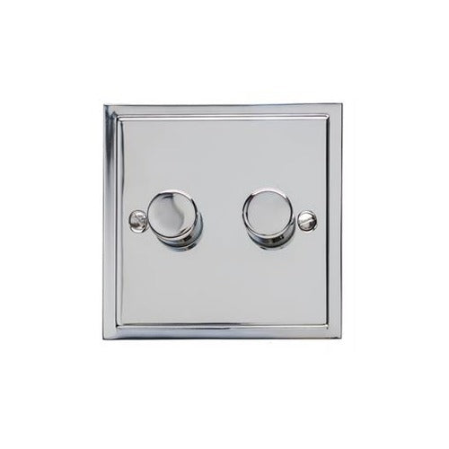 Elite Stepped Plate Range Polished Chrome Switches & Sockets, S02 - 2G Multi Location Primary Dimmer by Heritage Brass By M-Marcus
