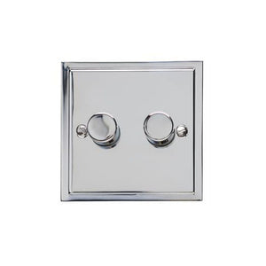 Elite Stepped Plate Range Polished Chrome Switches & Sockets, S02 - 2G Multi Location Secondary Dimmer by Heritage Brass By M-Marcus