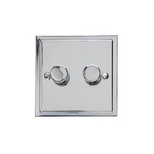 Elite Stepped Plate Range Polished Chrome Switches & Sockets, S02 - 2G Multi Location Primary Dimmer by Heritage Brass By M-Marcus