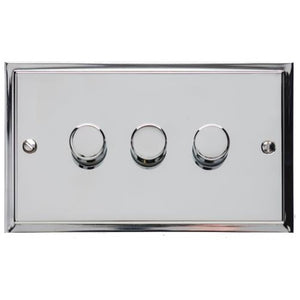 Elite Stepped Plate Range Polished Chrome Switches & Sockets, S02 - 3G Multi Location Secondary Dimmer by Heritage Brass By M-Marcus