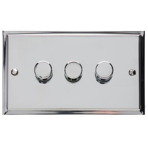 Elite Stepped Plate Range Polished Chrome Switches & Sockets, S02 - 3G Multi Location Secondary Dimmer by Heritage Brass By M-Marcus
