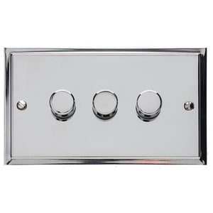 Elite Stepped Plate Range Polished Chrome Switches & Sockets, S02 - 3G Multi Location Primary Dimmer by Heritage Brass By M-Marcus