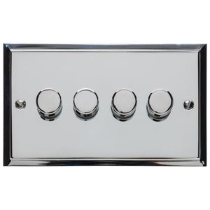 Elite Stepped Plate Range Polished Chrome Switches & Sockets, S02 - 4G Multi Location Secondary Dimmer by Heritage Brass By M-Marcus