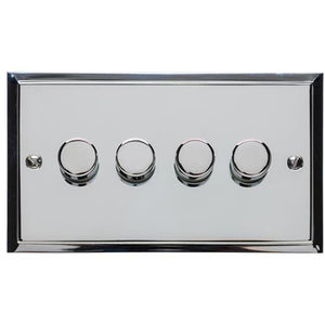 Elite Stepped Plate Range Polished Chrome Switches & Sockets, S02 - 4G Multi Location Secondary Dimmer by Heritage Brass By M-Marcus