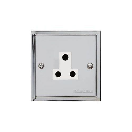 Elite Stepped Plate Range Polished Chrome Switches & Sockets, S02 - 5 Amp 3 Round Pin Socket by Heritage Brass By M-Marcus