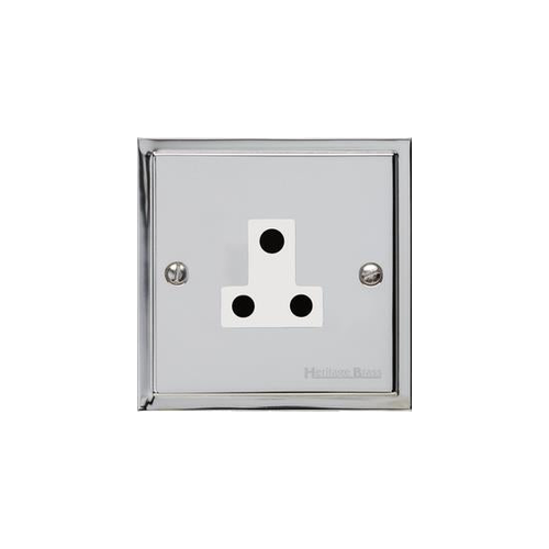 Elite Stepped Plate Range Polished Chrome Switches & Sockets, S02 - 5 Amp 3 Round Pin Socket by Heritage Brass By M-Marcus